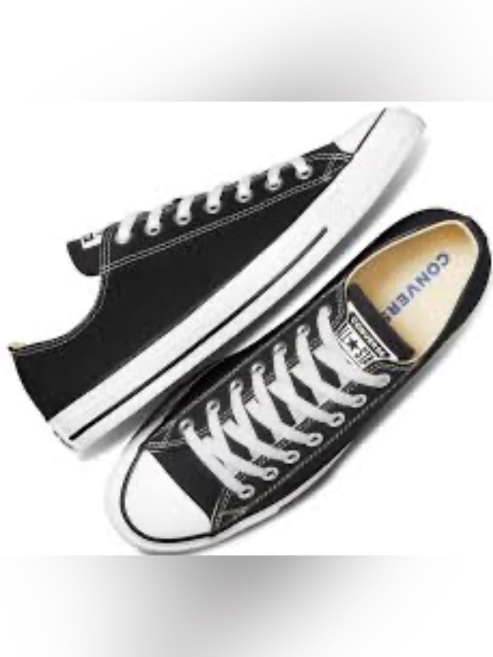 Converse All Star Unisex  Black & White  Low Top Lace Up Canvas Sneakers W8/M6